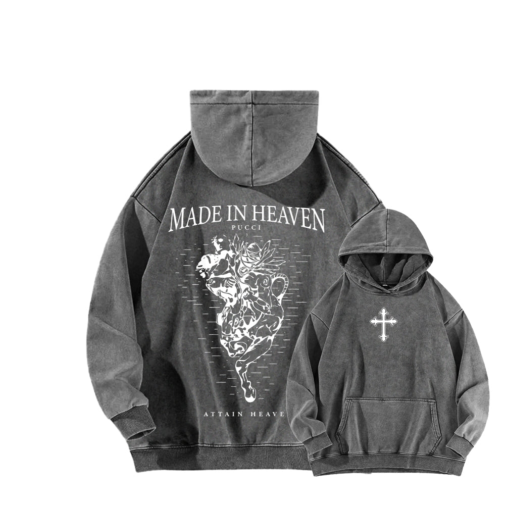 JOJO Pucci Unisex Washed Hoodie 2512021289