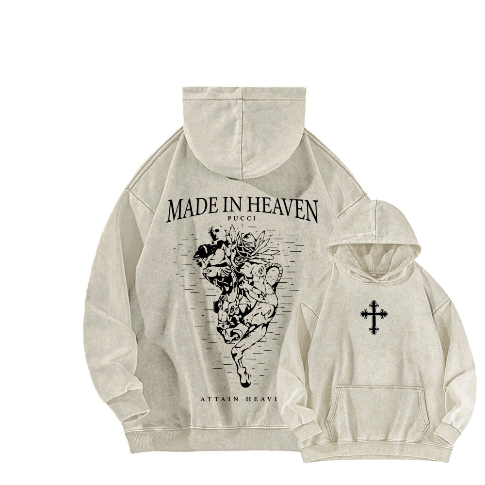 JOJO Pucci Unisex Washed Hoodie 2512021289