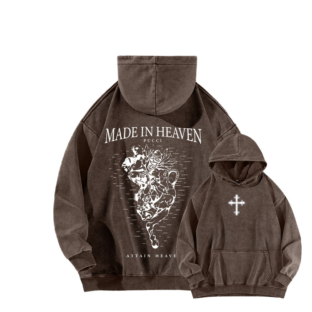 JOJO Pucci Unisex Washed Hoodie 2512021289