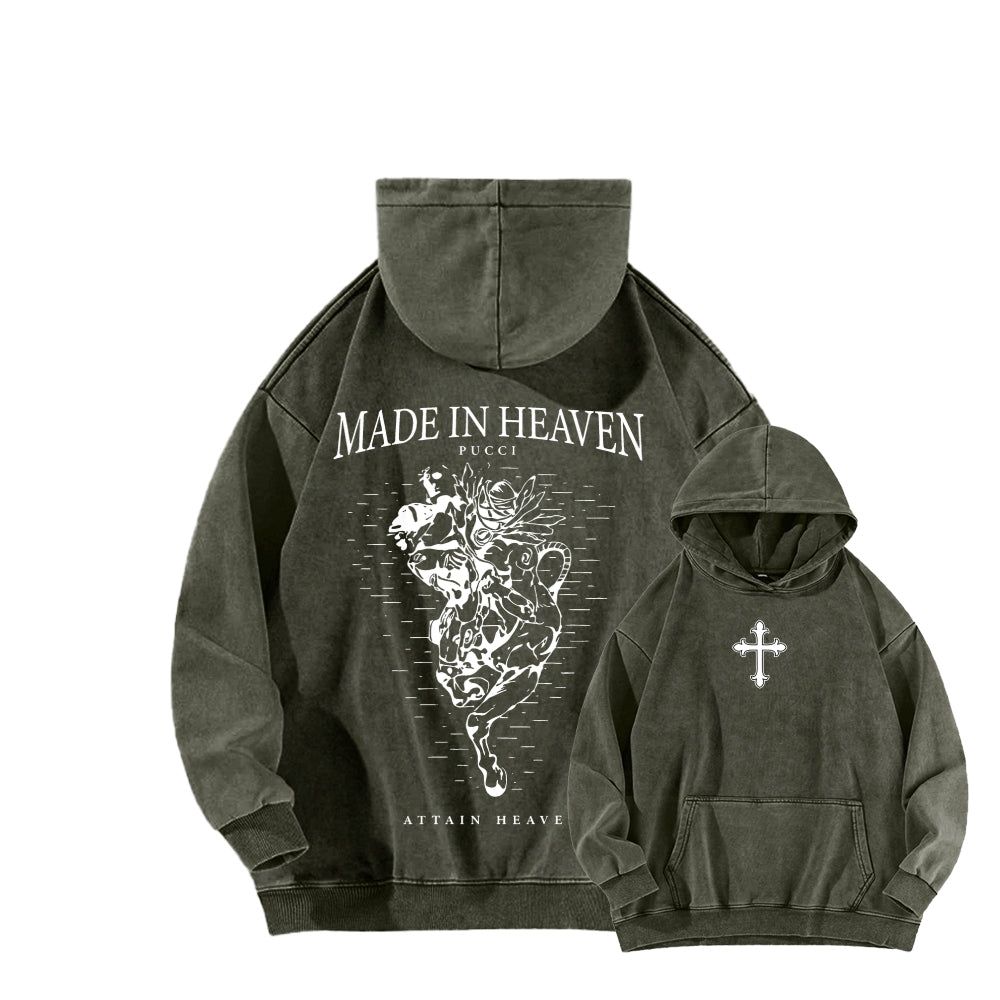 JOJO Pucci Unisex Washed Hoodie 2512021289