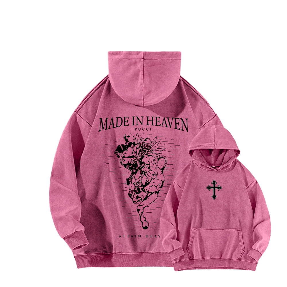JOJO Pucci Unisex Washed Hoodie 2512021289