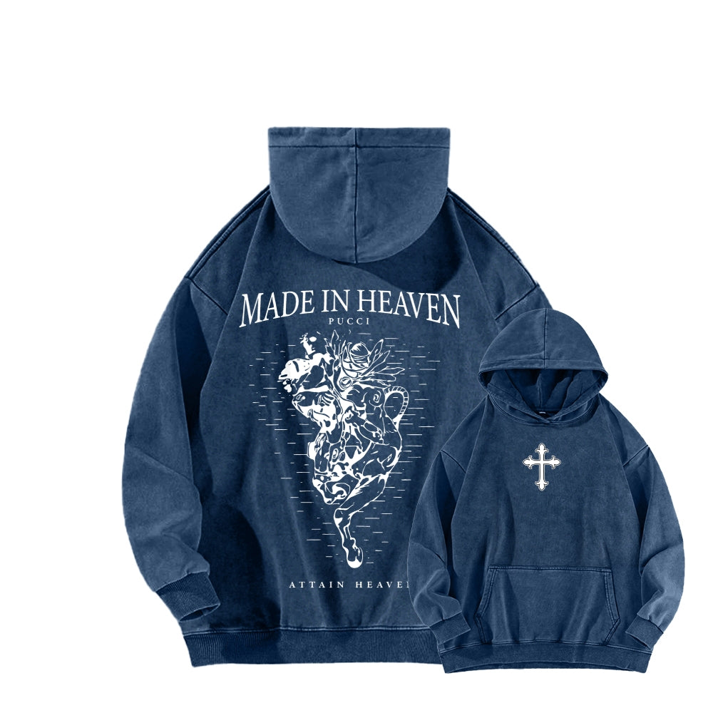 JOJO Pucci Unisex Washed Hoodie 2512021289