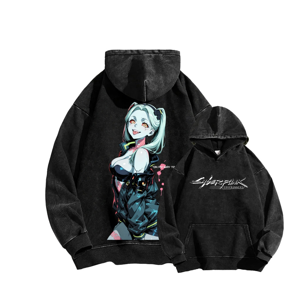 Cyberpunk Edgerunners Unisex Washed Hoodie 2601001341