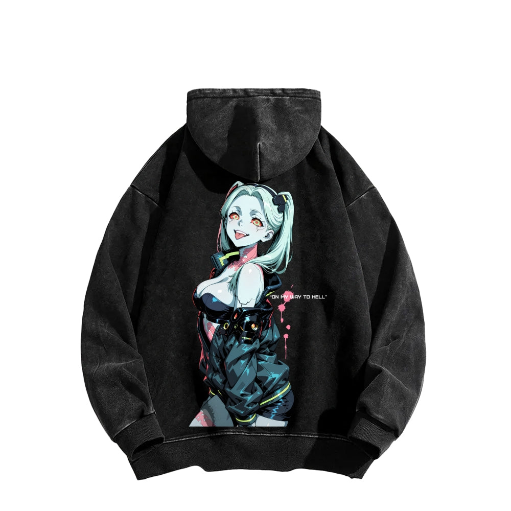 Cyberpunk Edgerunners Unisex Washed Hoodie 2601001341