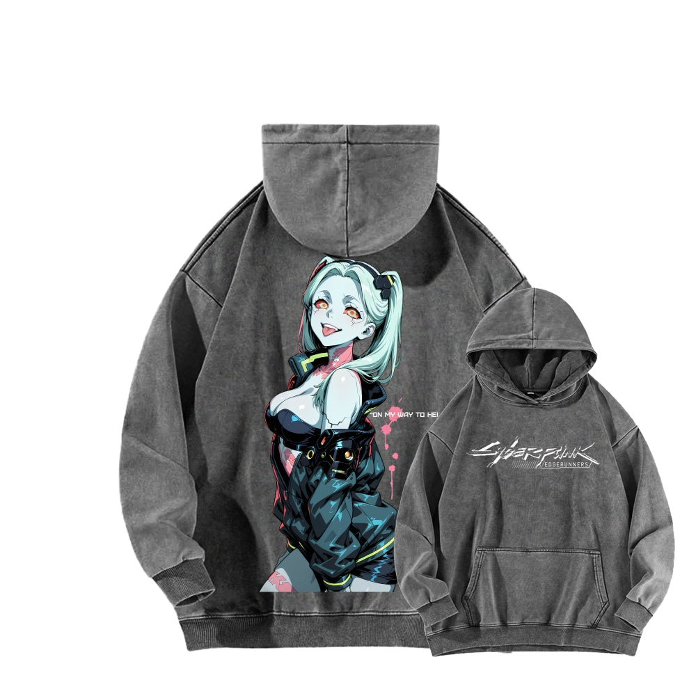 Cyberpunk Edgerunners Unisex Washed Hoodie 2601001341