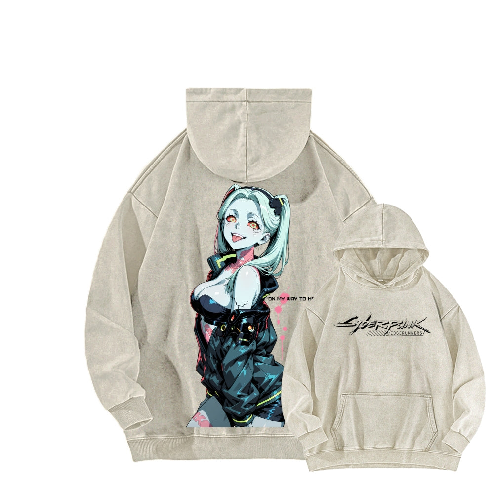 Cyberpunk Edgerunners Unisex Washed Hoodie 2601001341