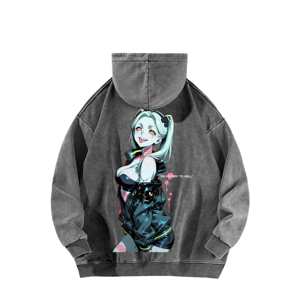Cyberpunk Edgerunners Unisex Washed Hoodie 2601001341