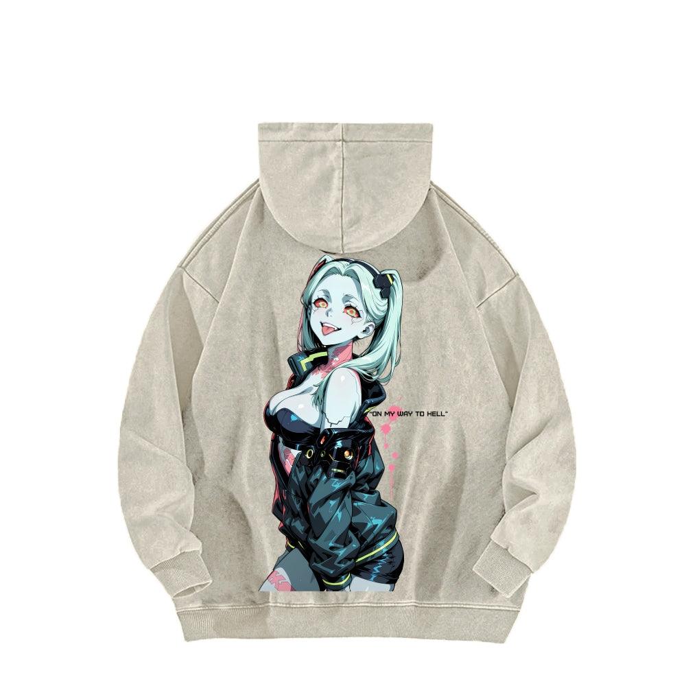 Cyberpunk Edgerunners Unisex Washed Hoodie 2601001341