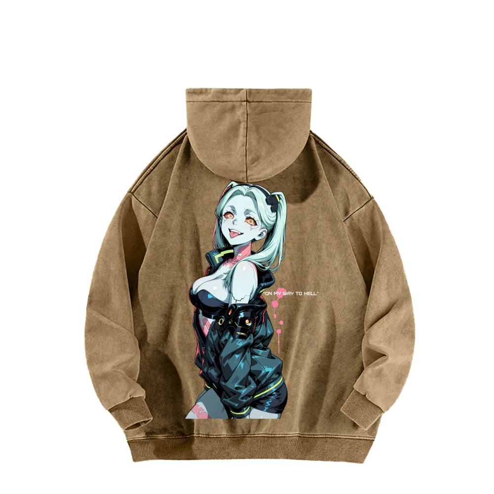 Cyberpunk Edgerunners Unisex Washed Hoodie 2601001341