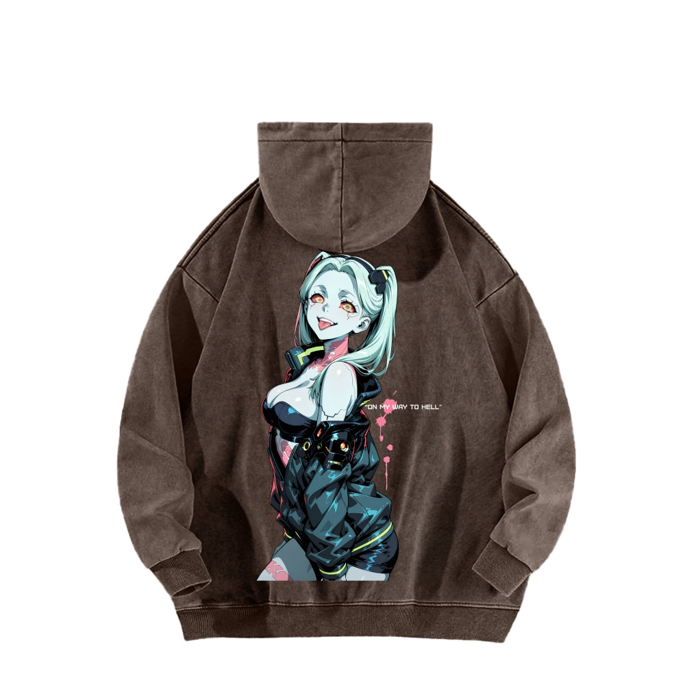 Cyberpunk Edgerunners Unisex Washed Hoodie 2601001341