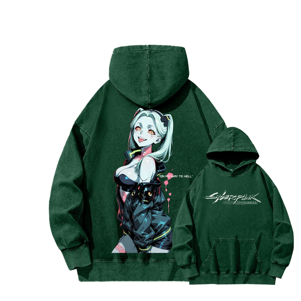 Cyberpunk Edgerunners Unisex Washed Hoodie 2601001341
