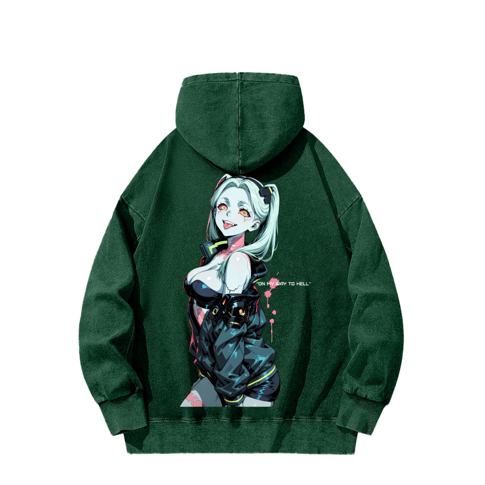 Cyberpunk Edgerunners Unisex Washed Hoodie 2601001341