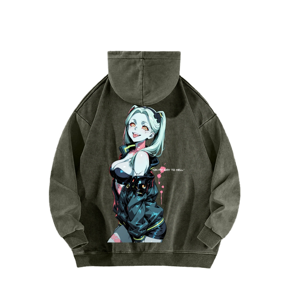Cyberpunk Edgerunners Unisex Washed Hoodie 2601001341