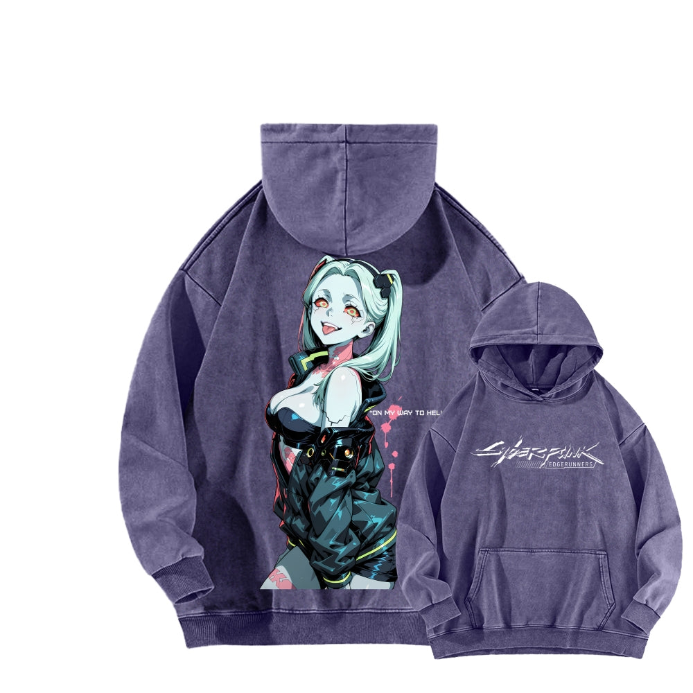Cyberpunk Edgerunners Unisex Washed Hoodie 2601001341