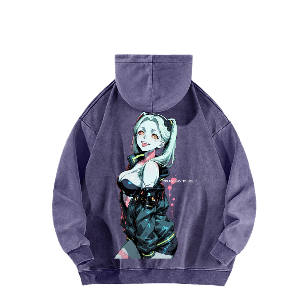 Cyberpunk Edgerunners Unisex Washed Hoodie 2601001341