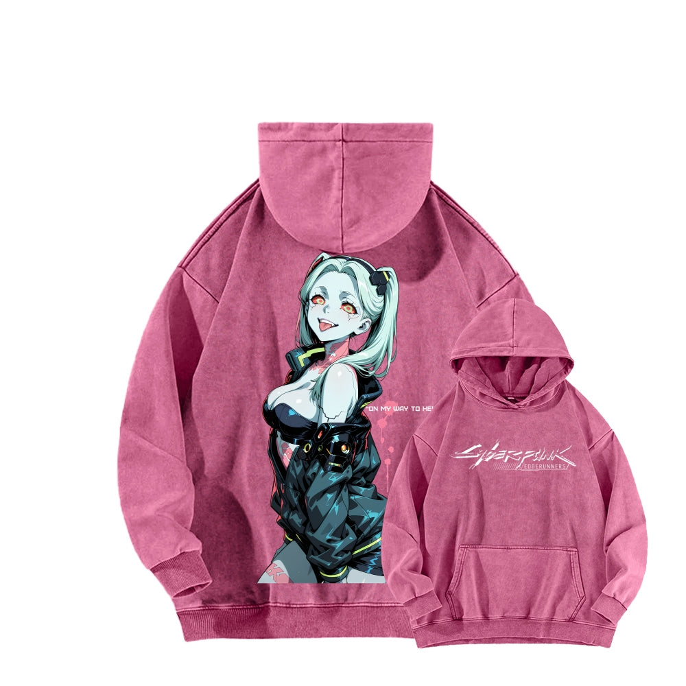 Cyberpunk Edgerunners Unisex Washed Hoodie 2601001341