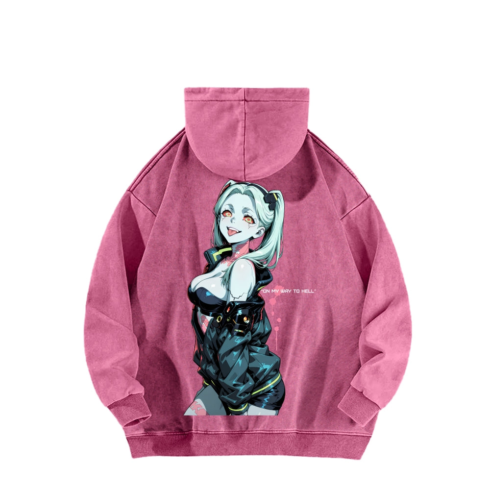 Cyberpunk Edgerunners Unisex Washed Hoodie 2601001341