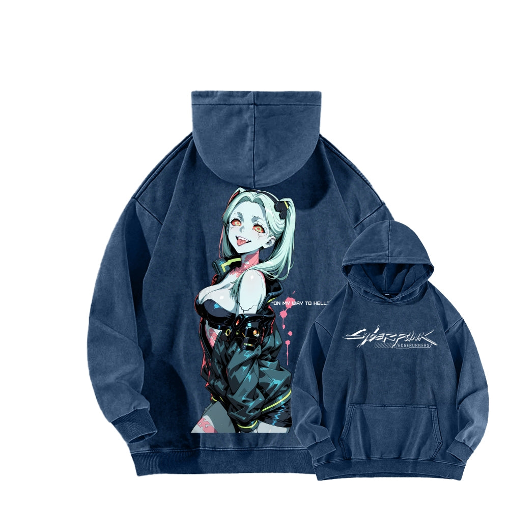 Cyberpunk Edgerunners Unisex Washed Hoodie 2601001341