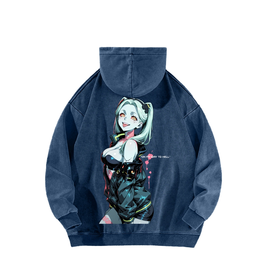 Cyberpunk Edgerunners Unisex Washed Hoodie 2601001341