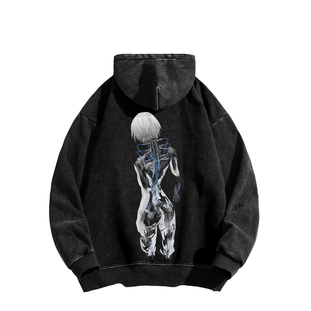 Ghost in the Shell Unisex Washed Hoodie 2601001876