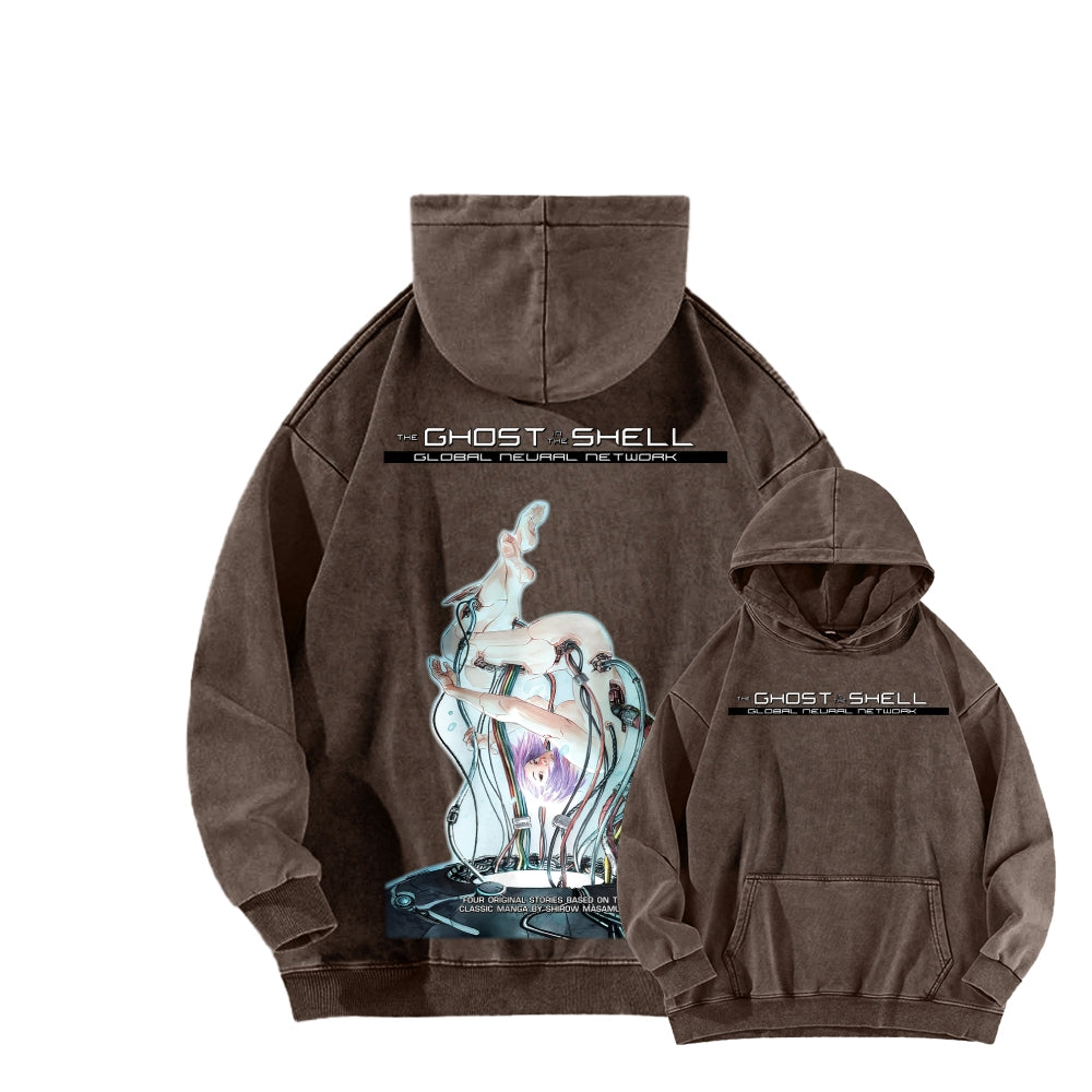 Ghost in the Shell Unisex Washed Hoodie 2601001897