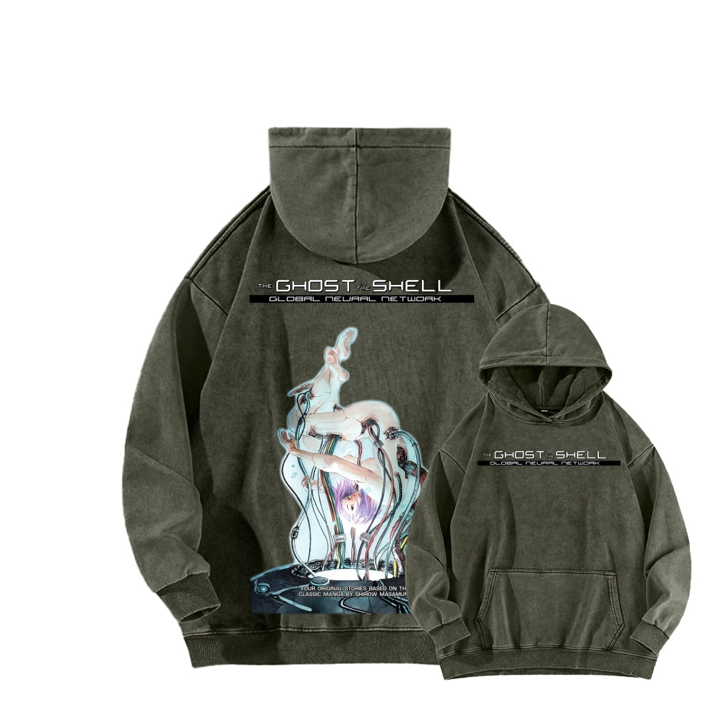 Ghost in the Shell Unisex Washed Hoodie 2601001897
