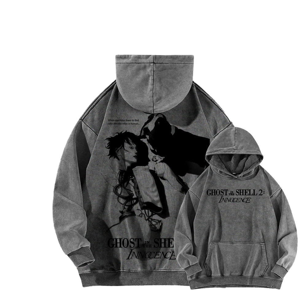 Ghost in the Shell Unisex Washed Hoodie 2601001914