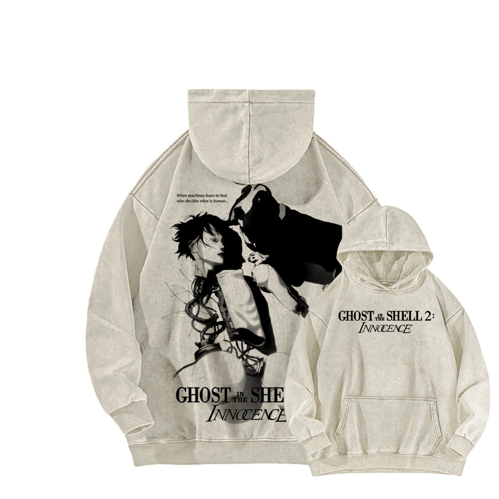 Ghost in the Shell Unisex Washed Hoodie 2601001914