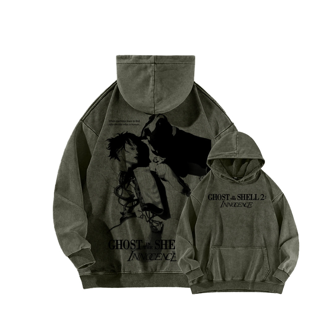 Ghost in the Shell Unisex Washed Hoodie 2601001914