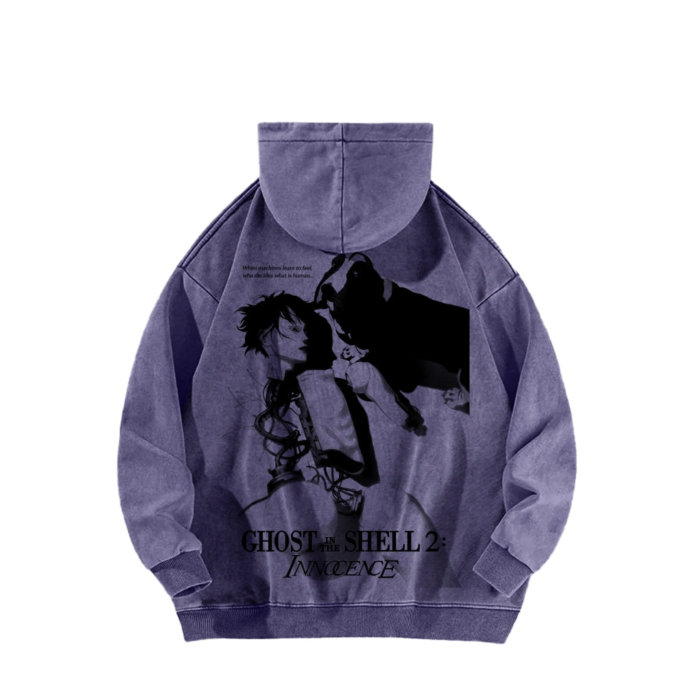 Ghost in the Shell Unisex Washed Hoodie 2601001914