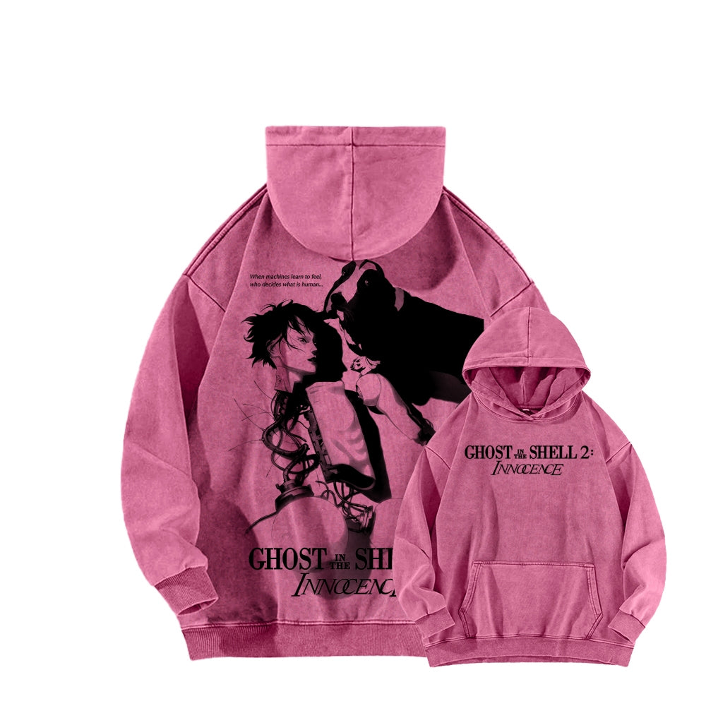 Ghost in the Shell Unisex Washed Hoodie 2601001914