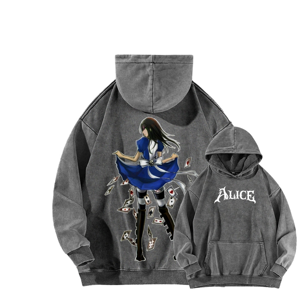 Alice Unisex Washed Hoodie 2601002115