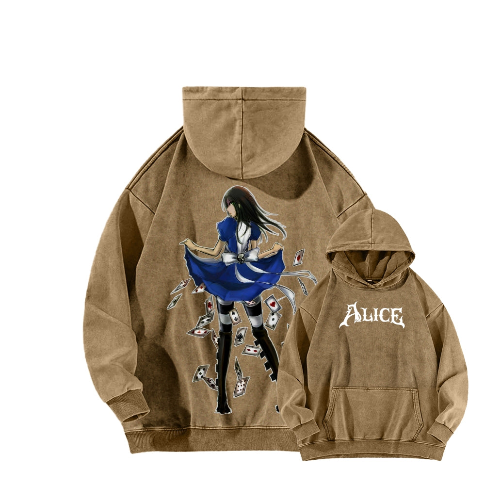 Alice Unisex Washed Hoodie 2601002115