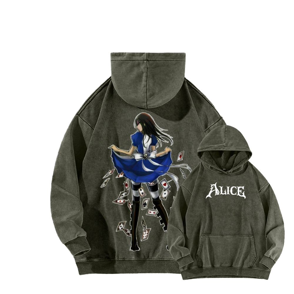 Alice Unisex Washed Hoodie 2601002115
