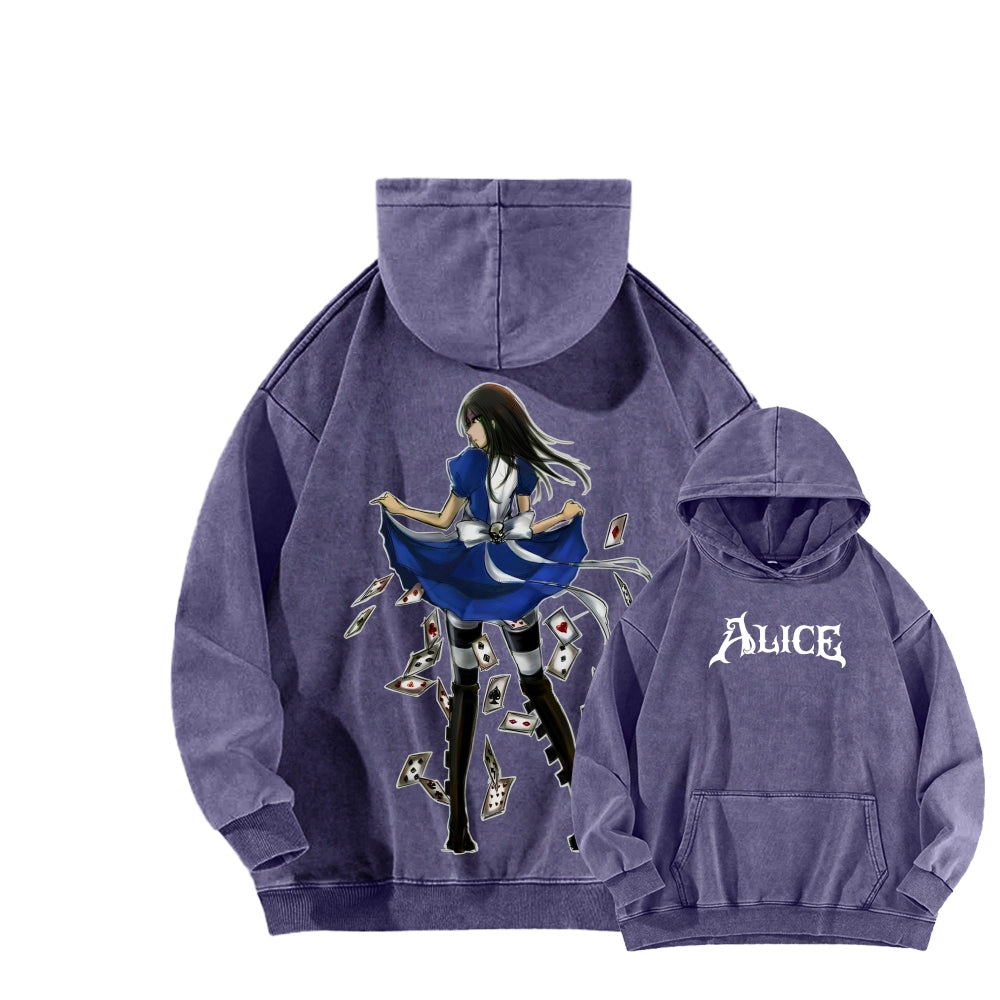 Alice Unisex Washed Hoodie 2601002115