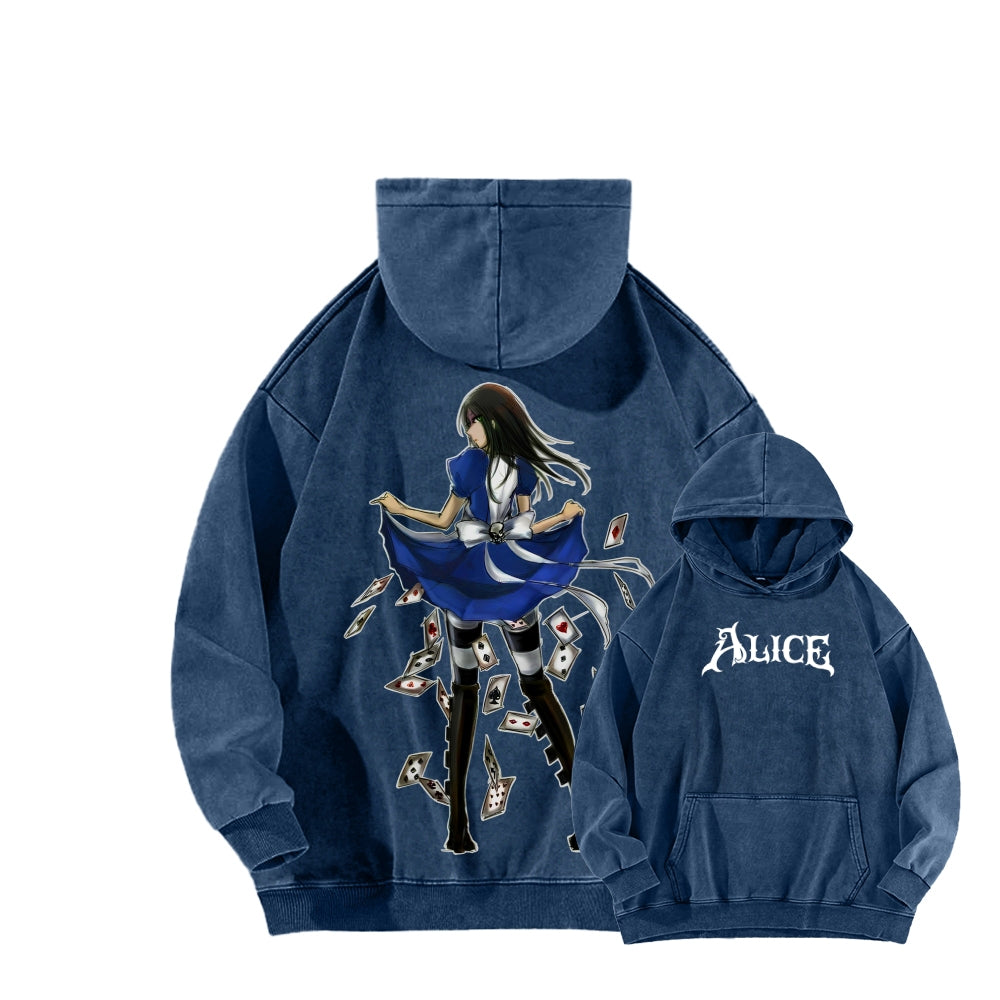 Alice Unisex Washed Hoodie 2601002115