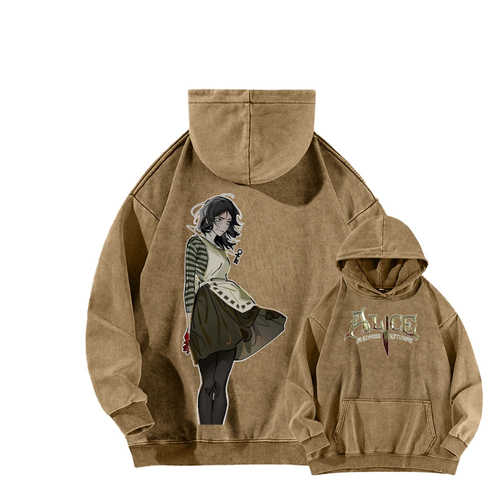 Alice Unisex Washed Hoodie 2601002123