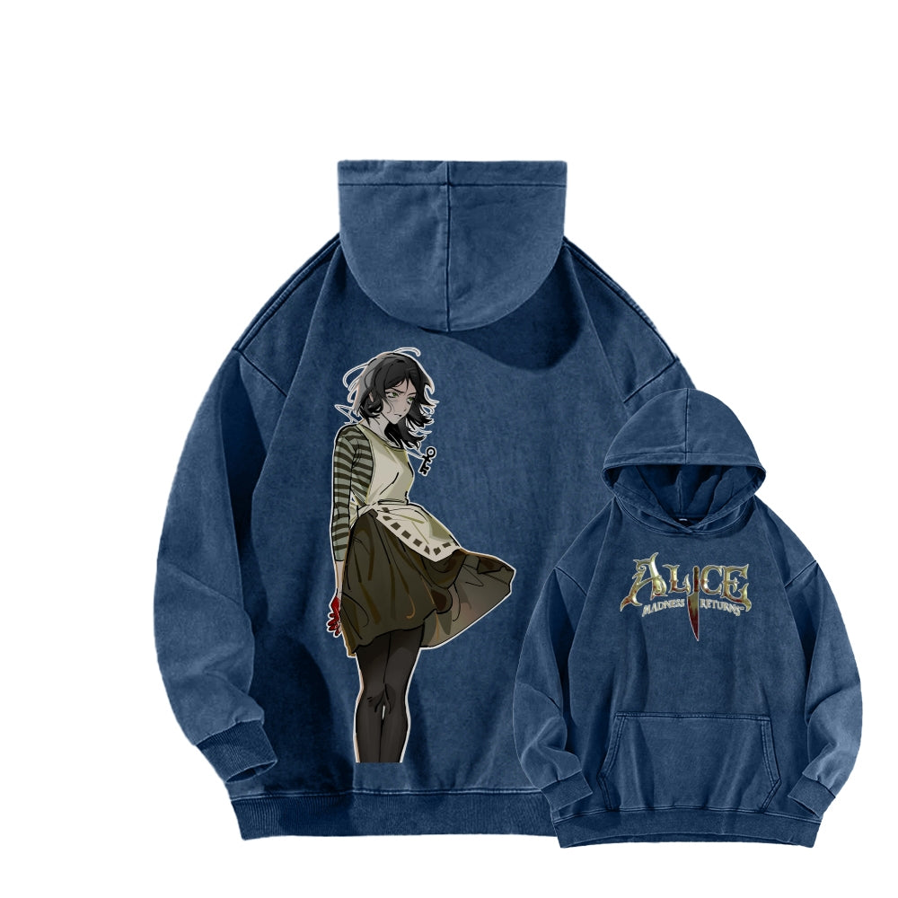 Alice Unisex Washed Hoodie 2601002123