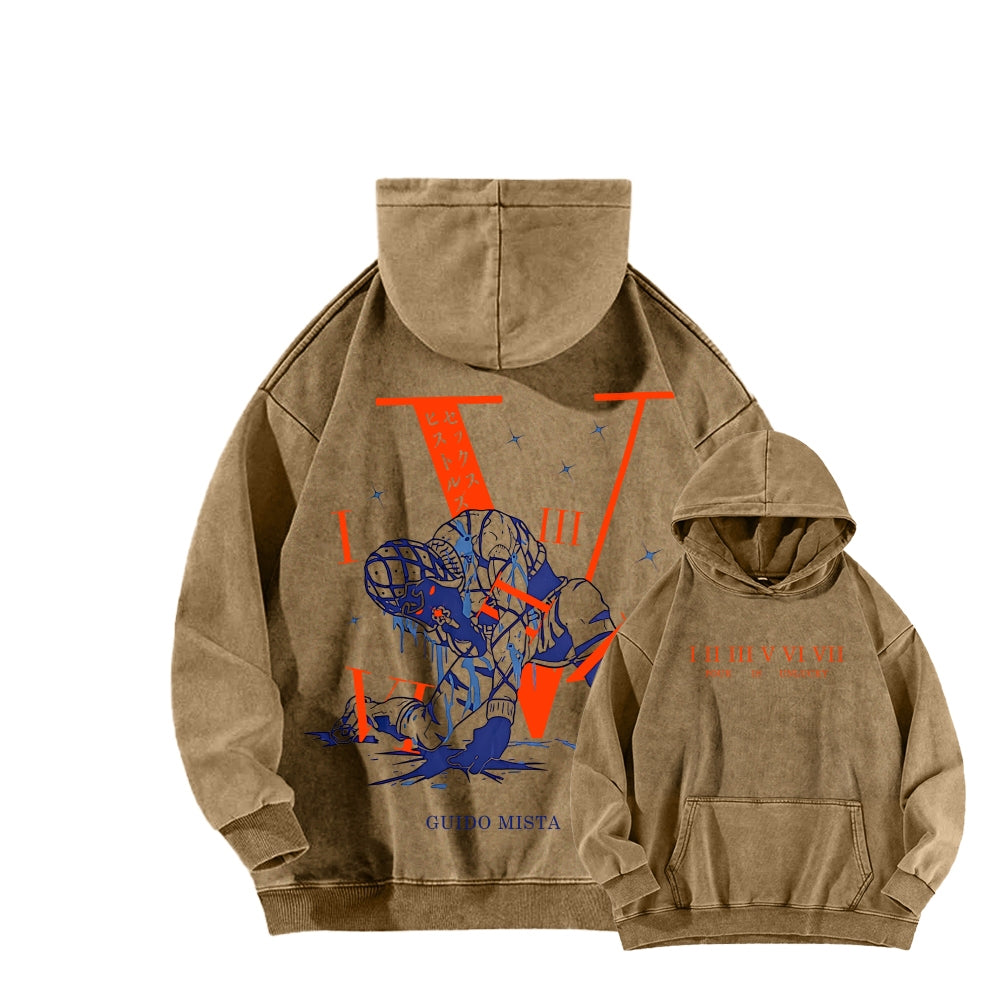 Jojo's Bizarre Adventure Unisex Washed Hoodie 2601002949