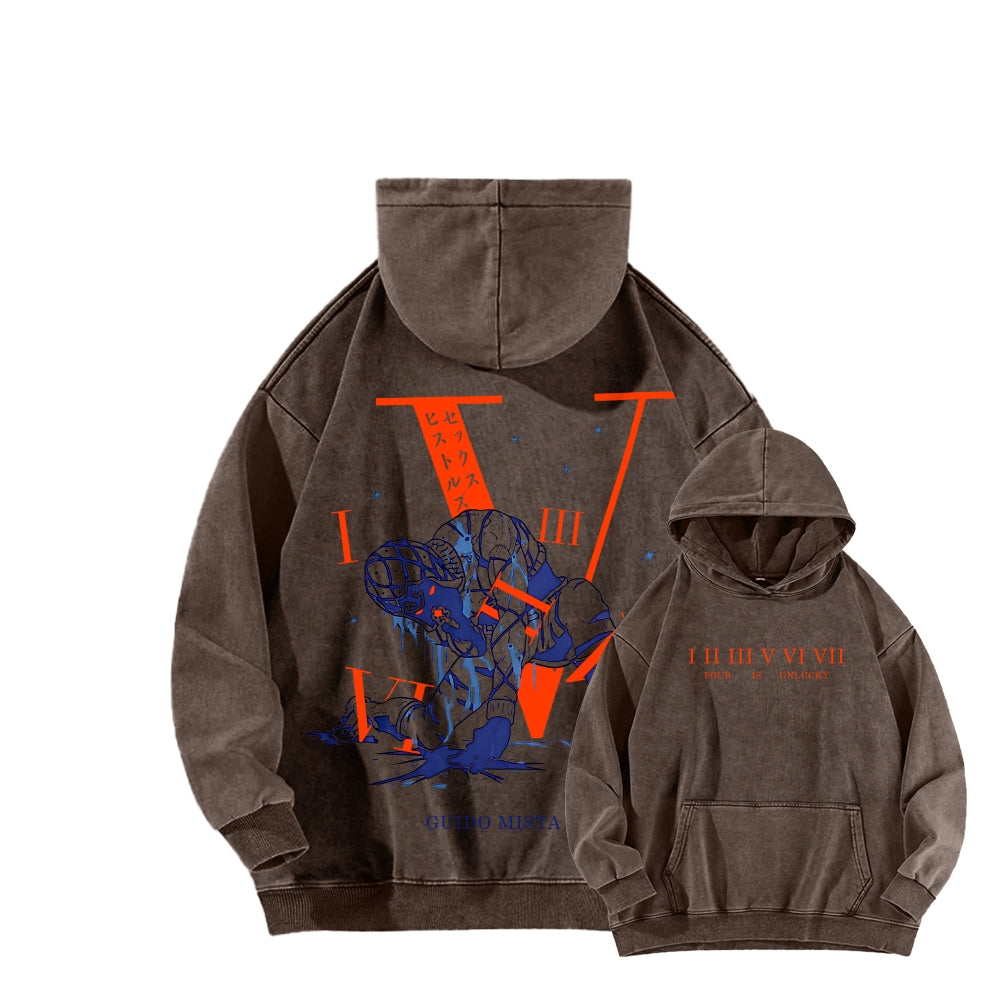 Jojo's Bizarre Adventure Unisex Washed Hoodie 2601002949