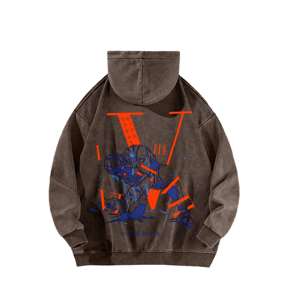 Jojo's Bizarre Adventure Unisex Washed Hoodie 2601002949