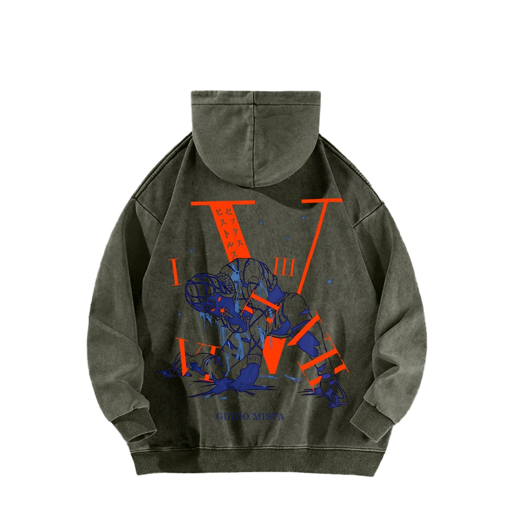 Jojo's Bizarre Adventure Unisex Washed Hoodie 2601002949