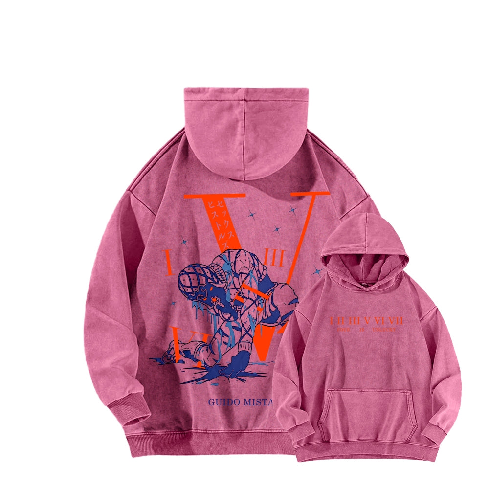 Jojo's Bizarre Adventure Unisex Washed Hoodie 2601002949