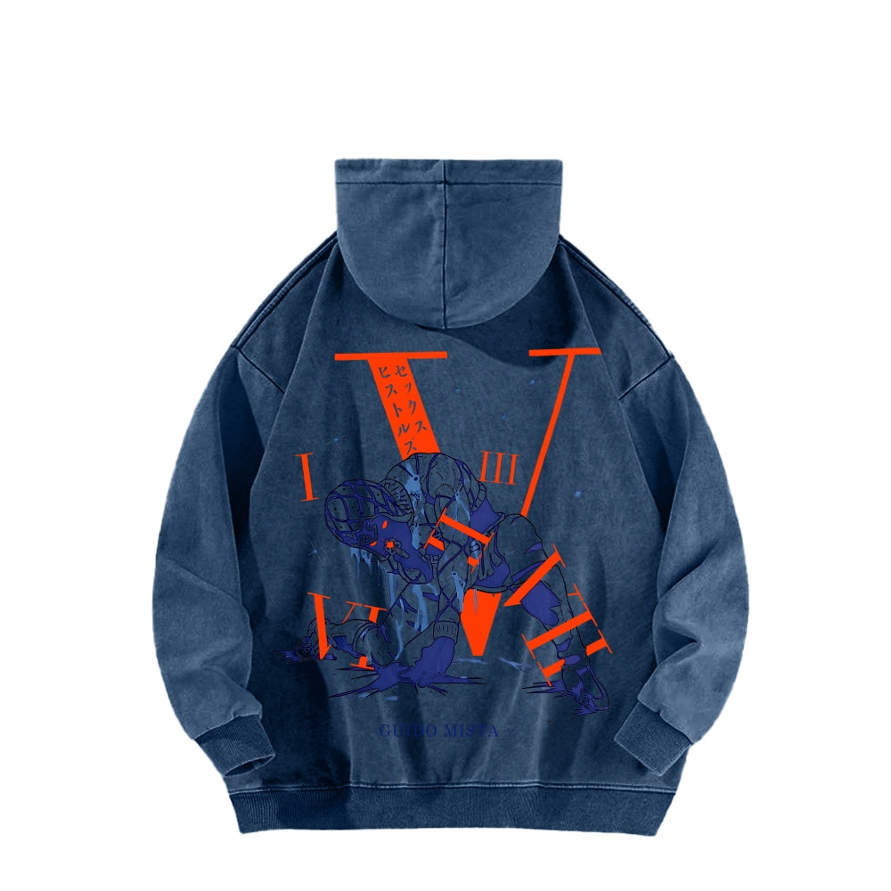 Jojo's Bizarre Adventure Unisex Washed Hoodie 2601002949