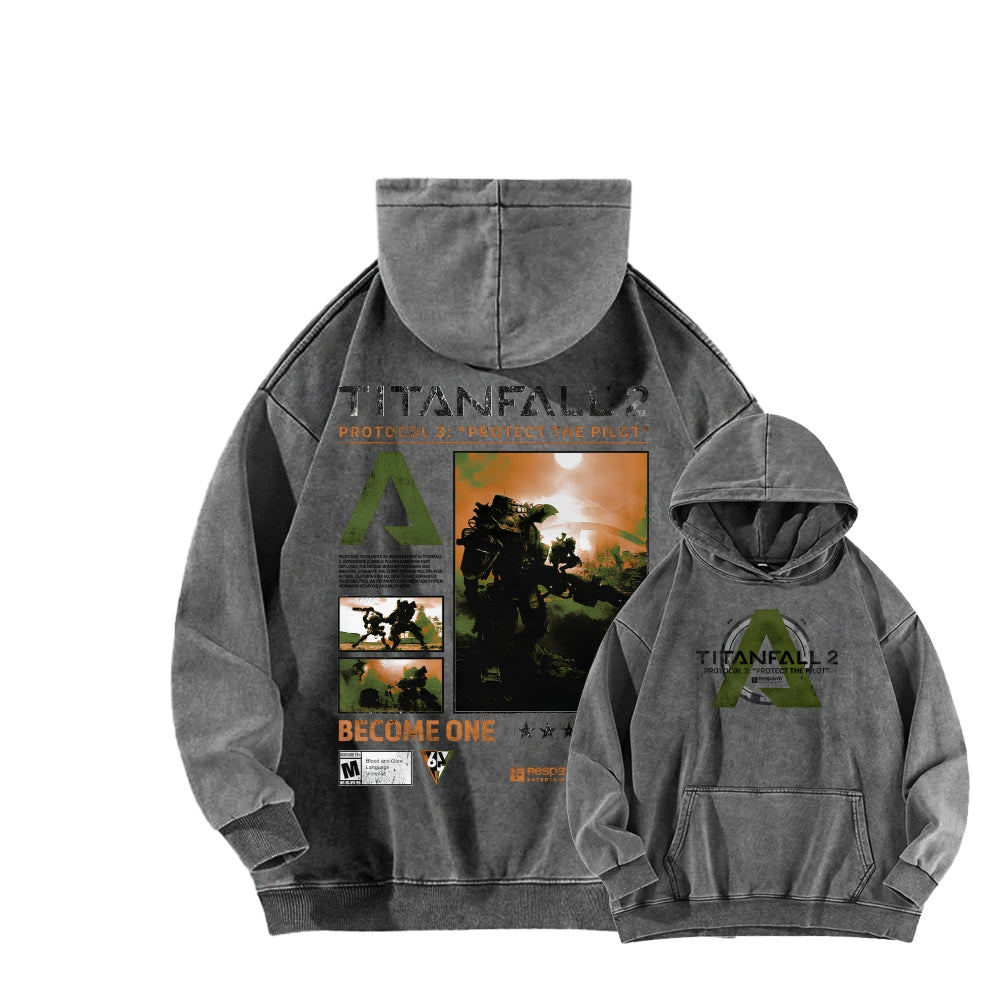 TITANFALL Unisex Washed Hoodie 2601003123