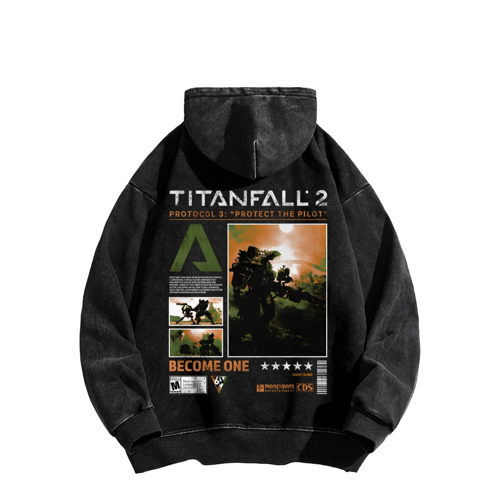 TITANFALL Unisex Washed Hoodie 2601003123