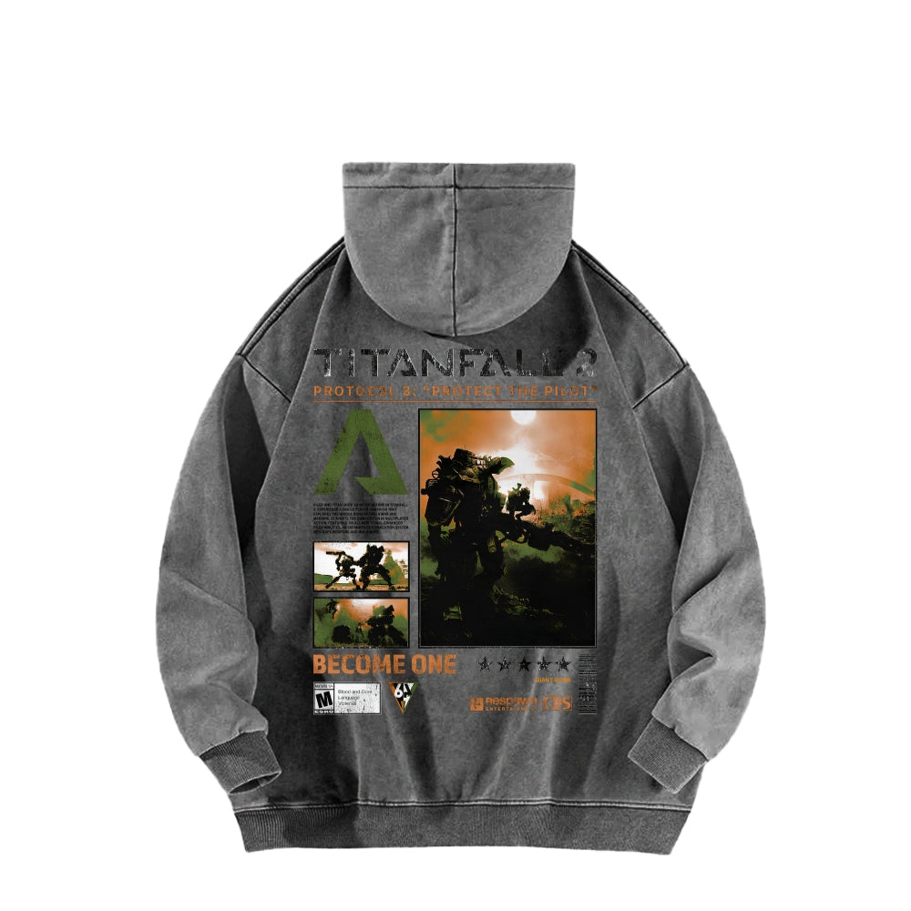 TITANFALL Unisex Washed Hoodie 2601003123