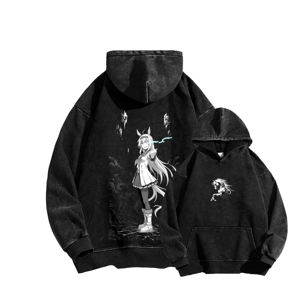 Oguri Cap Unisex Washed Hoodie 2601003389