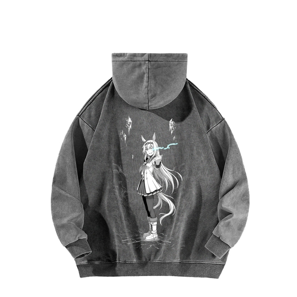 Oguri Cap Unisex Washed Hoodie 2601003389