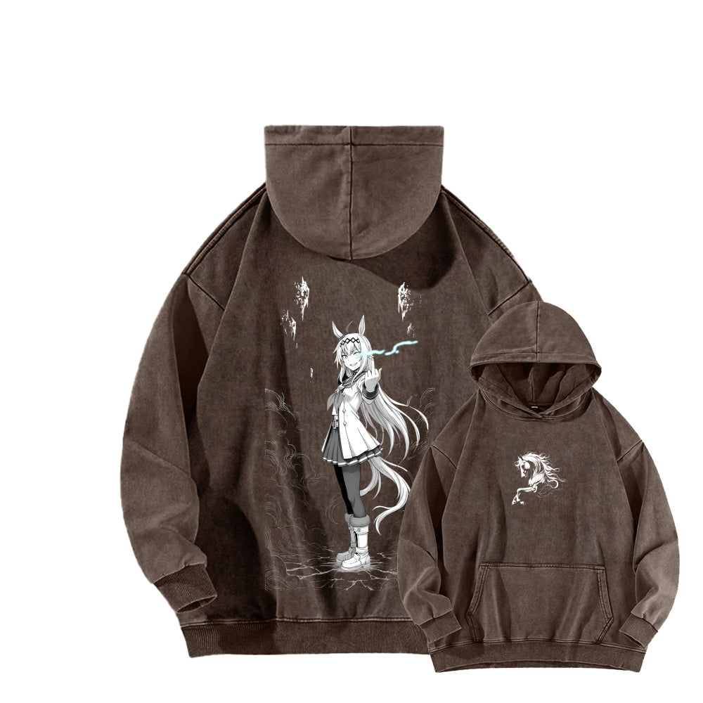 Oguri Cap Unisex Washed Hoodie 2601003389